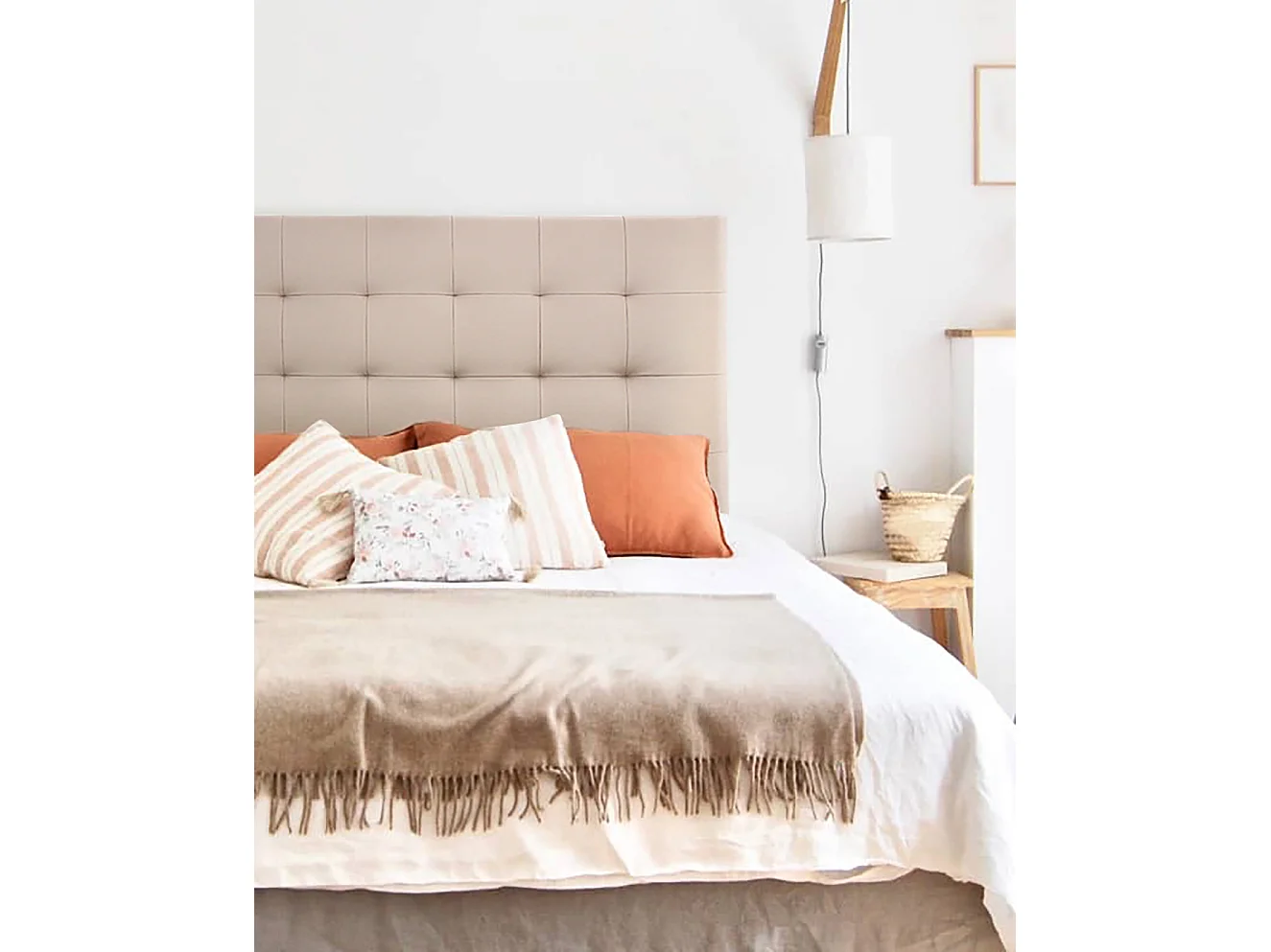 Tête de lit similicuir capitonnée marron 90x80cm - NIEMI - DECOWOOD