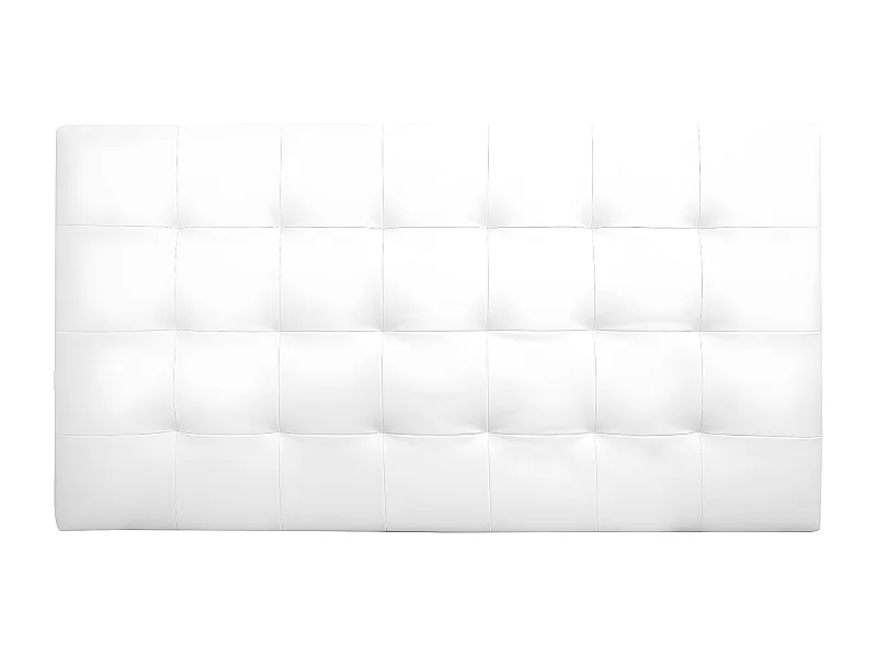 Testiera rivestita in pelle sintetica con pieghe tono bianco 180x80cm - NIEMI - DECOWOOD