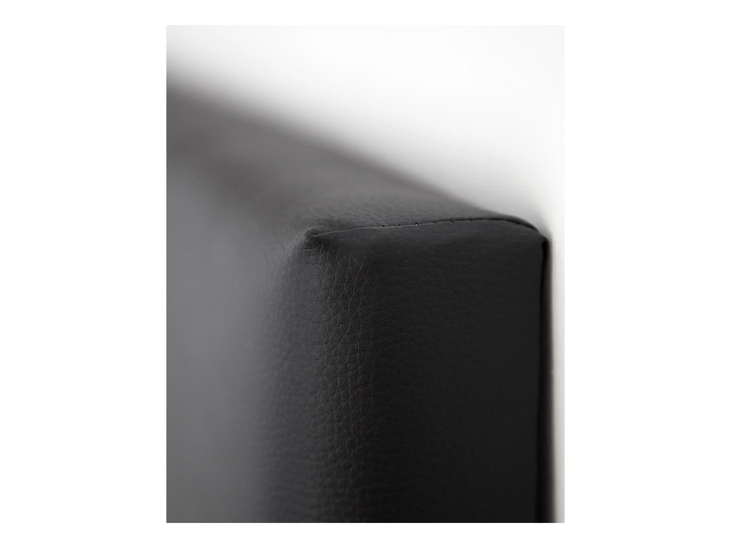 Cabecero de cama tapizado de polipiel con pliegues en color negro de 160x80cm - NIEMI - DECOWOOD