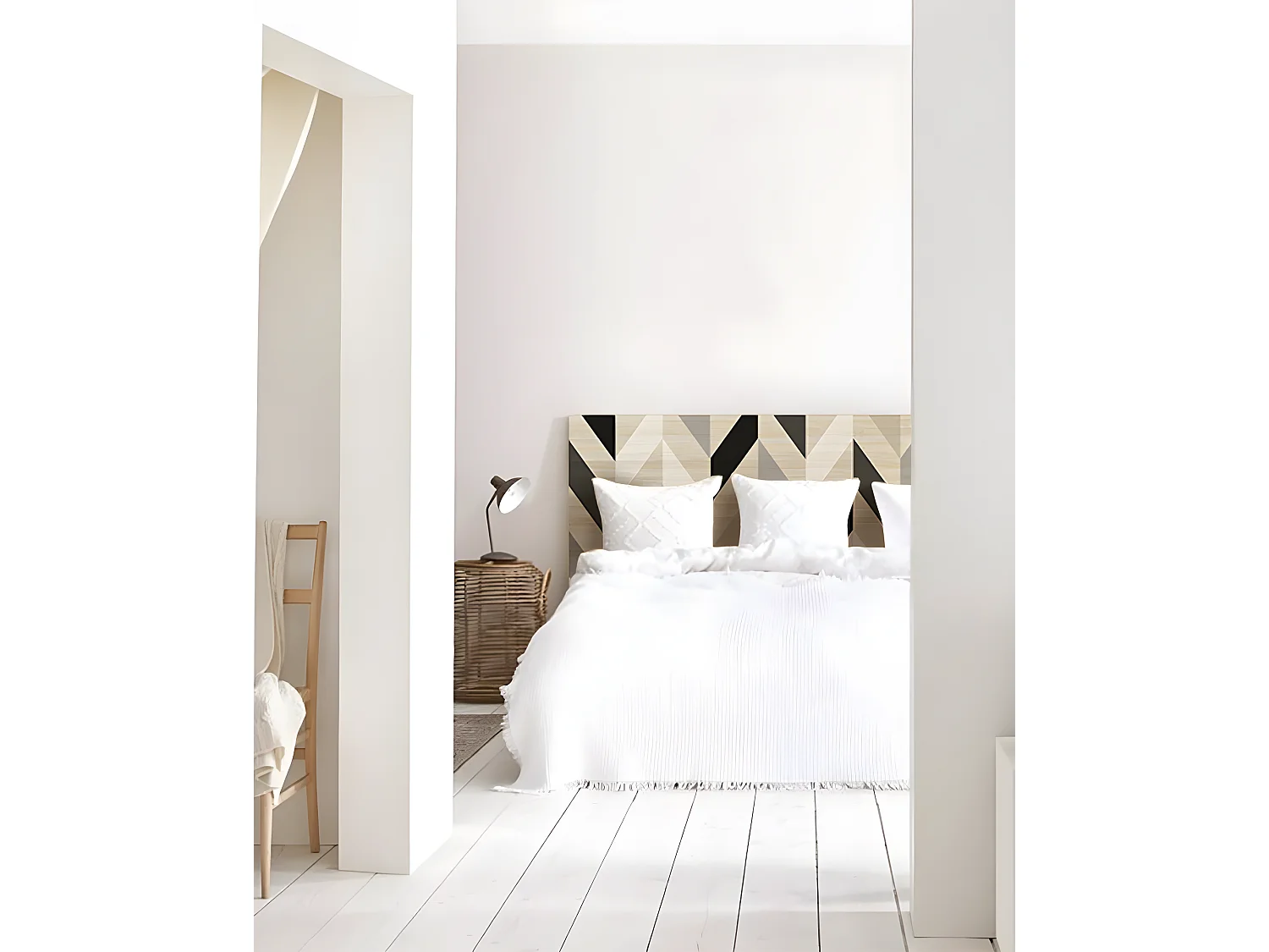 Tête de lit en bois de pin naturelle 200x80cm - PRINT - DECOWOOD