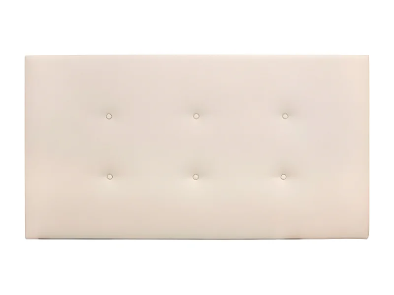 Tête de lit similicuir boutons beige 160x80cm - FLORENCE - DECOWOOD