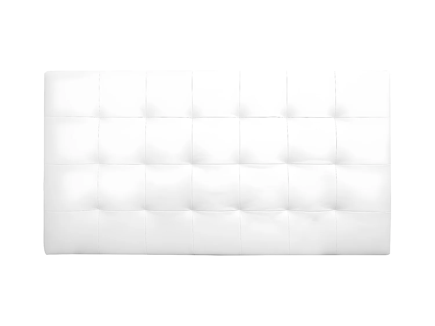 Cabecero de cama tapizado de polipiel con pliegues en color blanco de 90x80cm - NIEMI - DECOWOOD