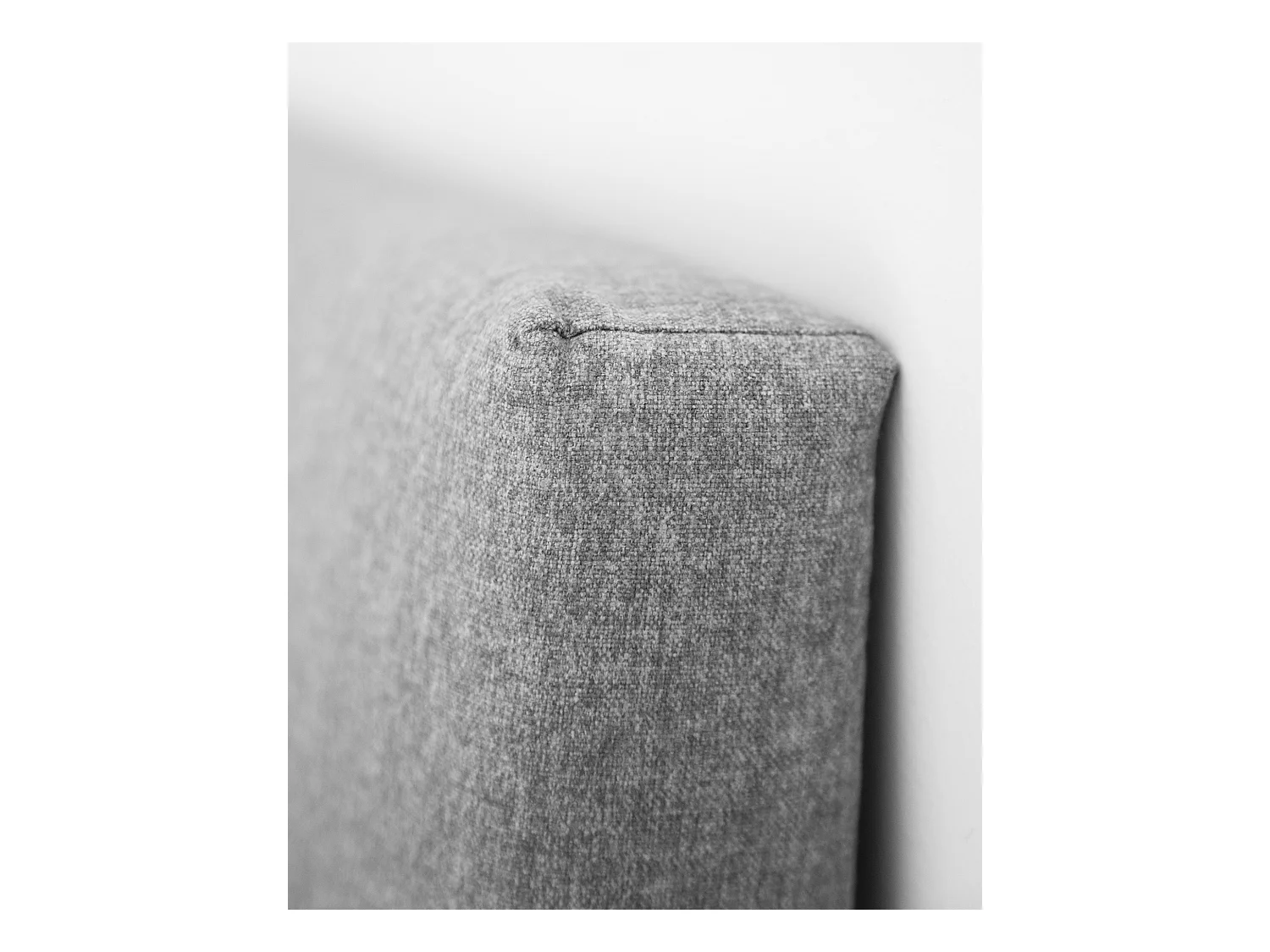 Cabecero de cama tapizado de poliester liso en color gris de 180x80cm - BELDAD - DECOWOOD