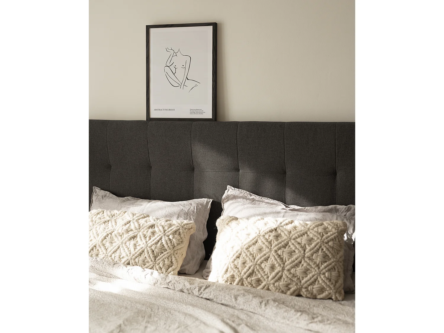 Tête de lit polyester capitonnée noir 160x80cm - ALAN - DECOWOOD