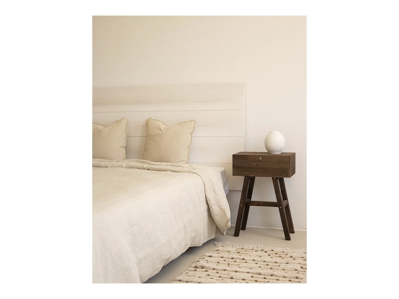 Cabecero de cama de madera maciza decapado de 90x80cm - RADIATA  - DECOWOOD