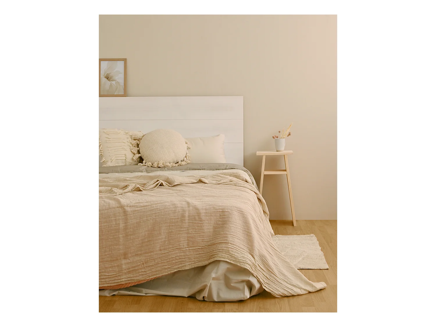 Cabecero de cama de madera maciza decapado de 90x80cm - RADIATA  - DECOWOOD