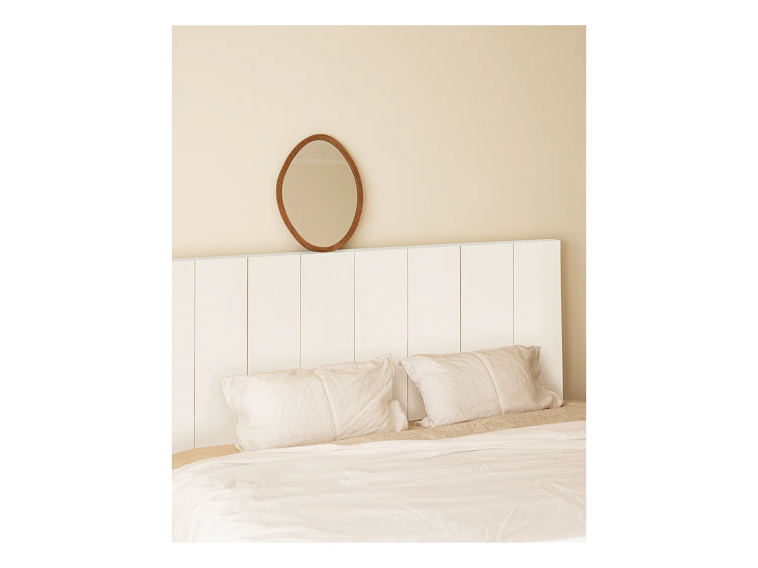 Tête de lit en bois de pin blanc 80x60cm - FLANDES - DECOWOOD