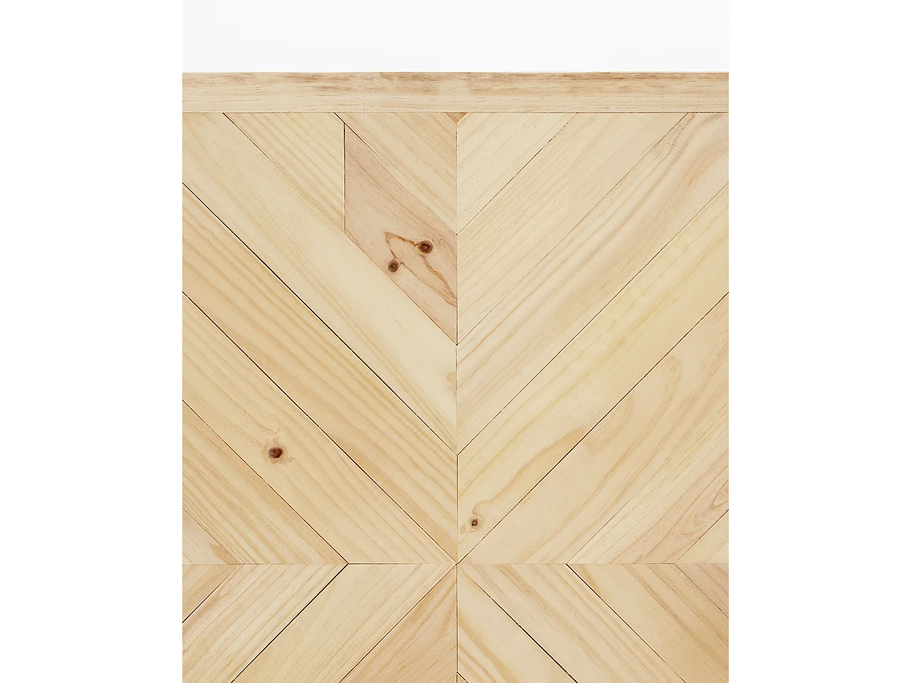 Cabecero de cama de madera maciza estilo étnico en tono natural de 80x165cm - VILLA - DECOWOOD