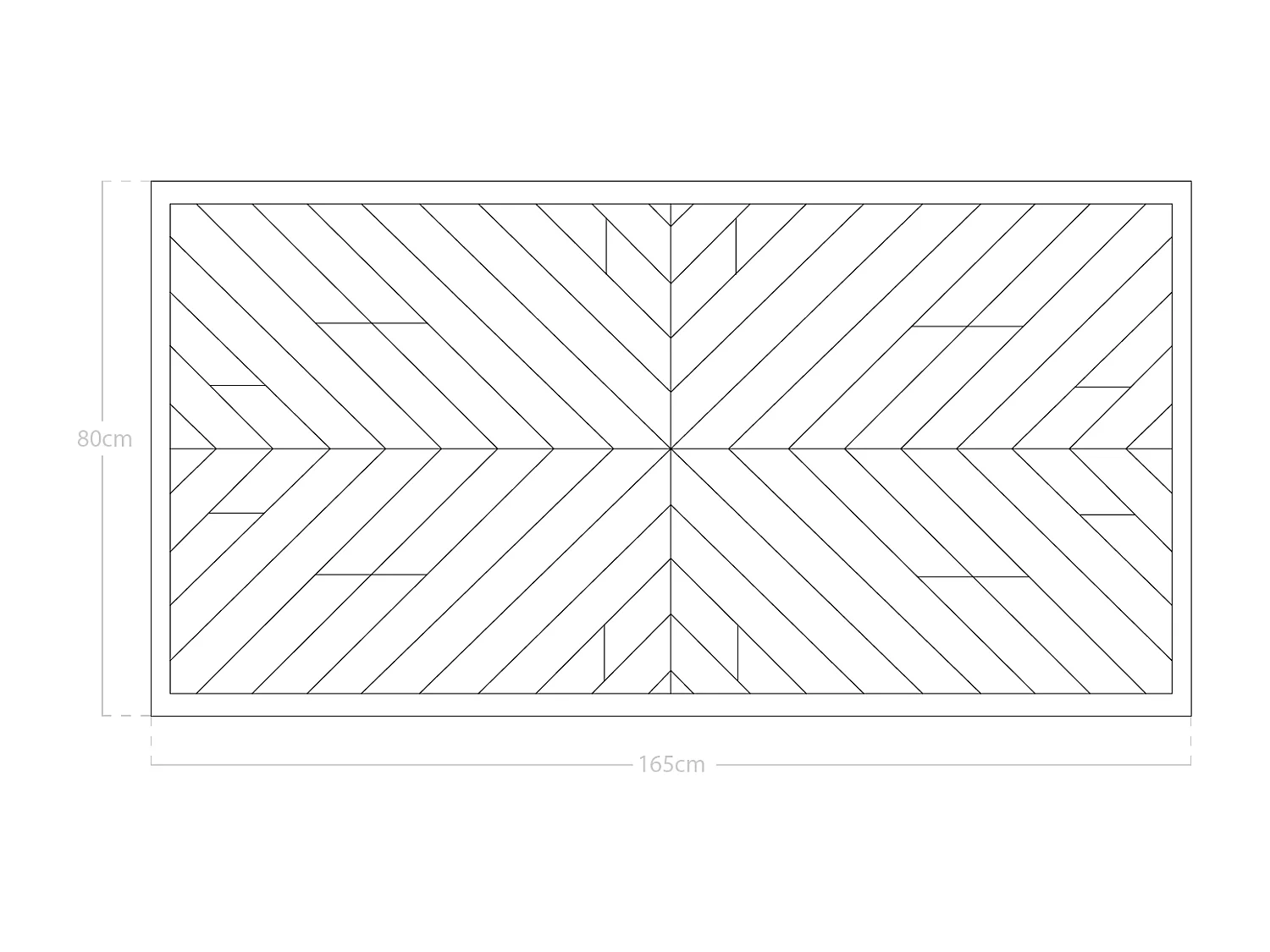Testata del letto in legno in stile etnico in tono naturale 165x80cm - VILLA - DECOWOOD
