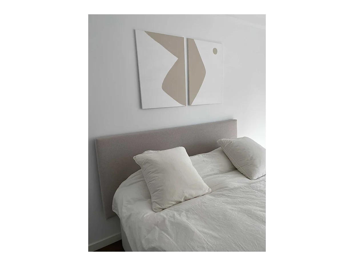 Tête de lit polyester lisse beige 160x80cm - BUDAPEST - DECOWOOD