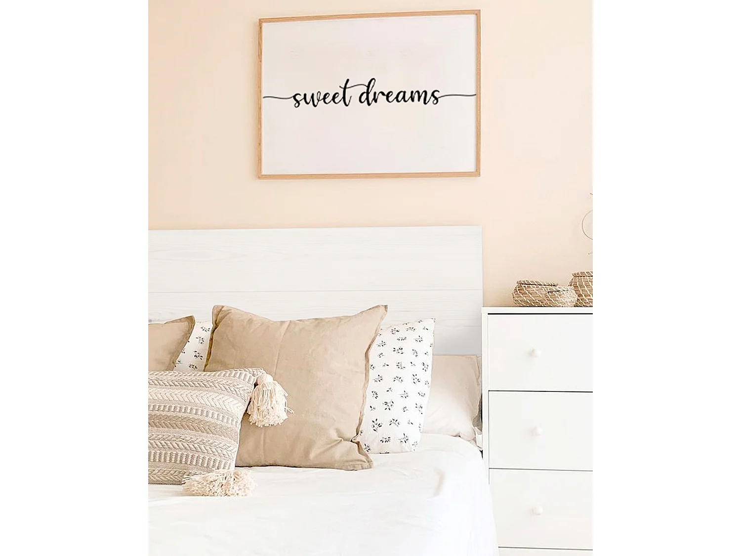 Tête de lit en bois de pin blanche 160x80cm - FLANDES - DECOWOOD