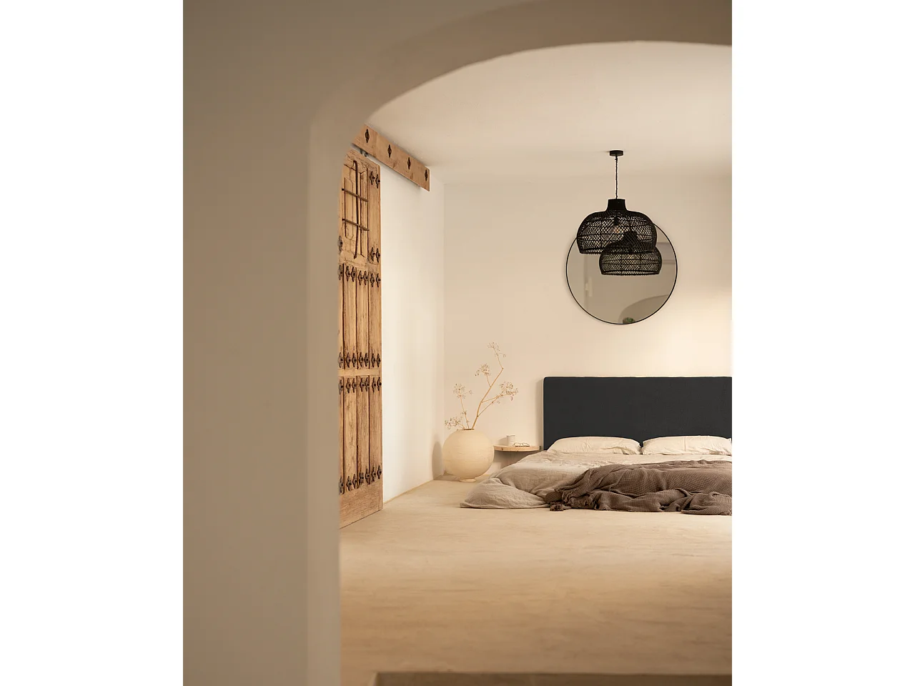 Tête de lit en coton gris anthracite 180x80cm - OSLO - DECOWOOD