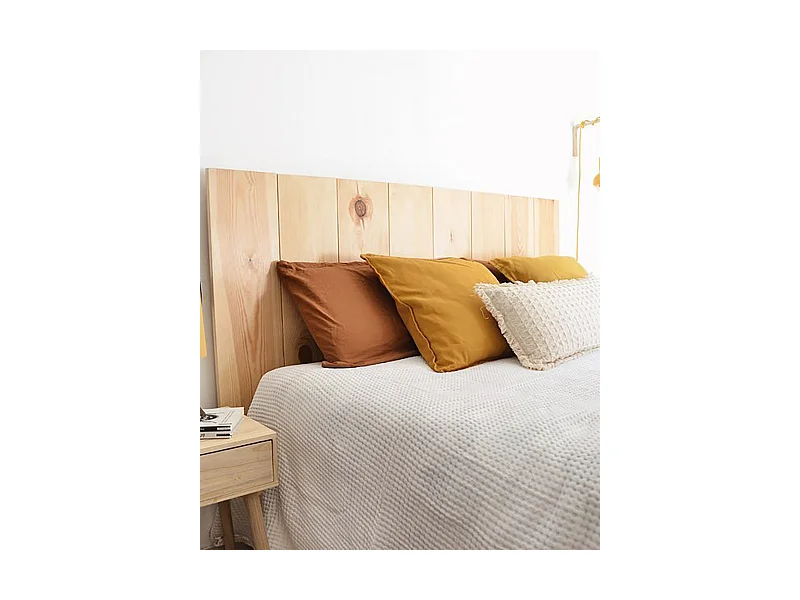 Cabecero de cama de madera maciza en tono natural de 160x80cm - FLANDES - DECOWOOD