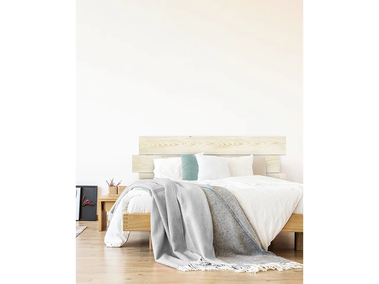 Tête de lit en bois de pin naturelle 80x60cm - FLANDES - DECOWOOD