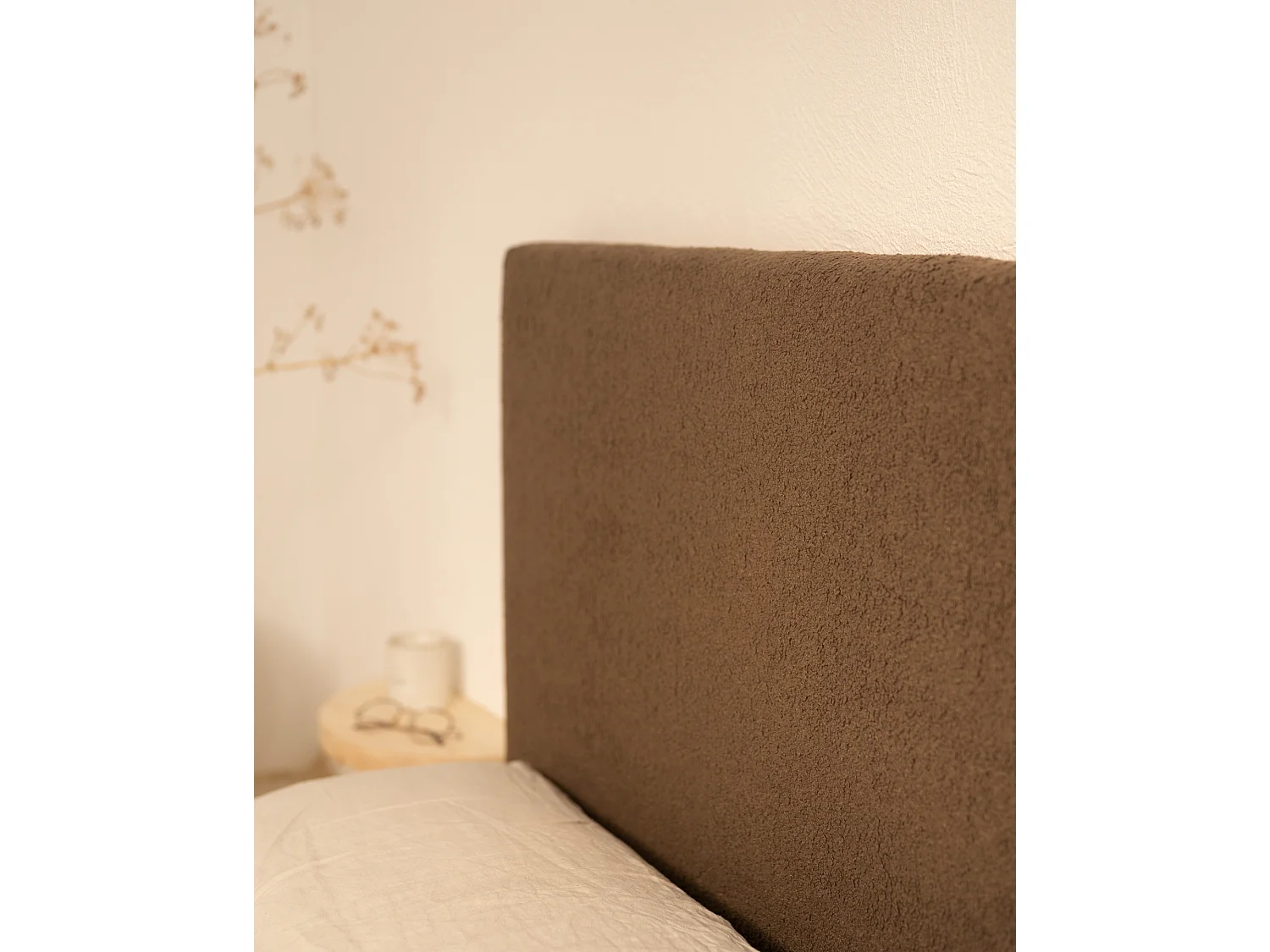 Tête de lit en coton marron 200x80cm - OSLO - DECOWOOD