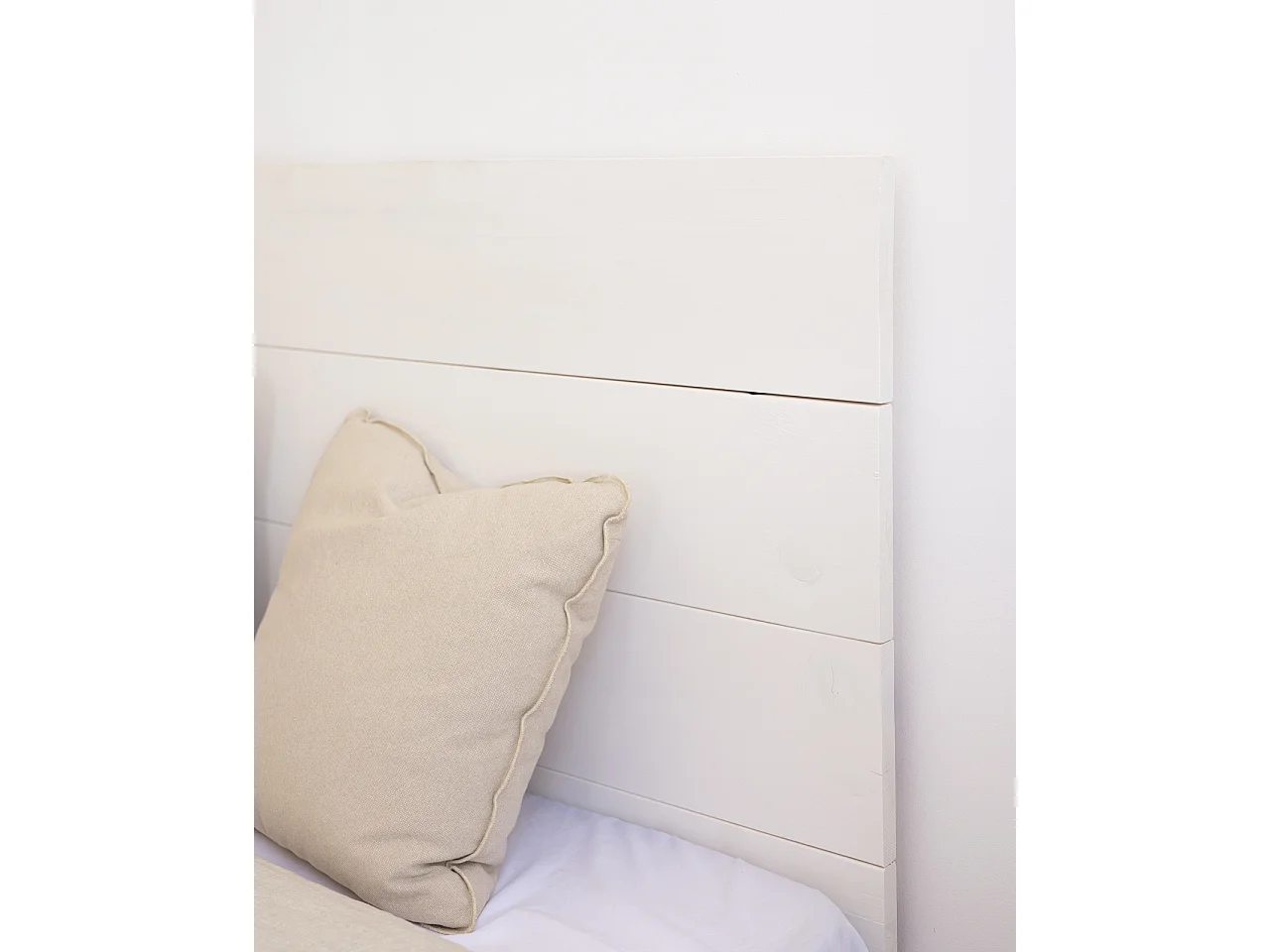 Tête de lit en bois de pin blanche 200x80cm - FLANDES - DECOWOOD