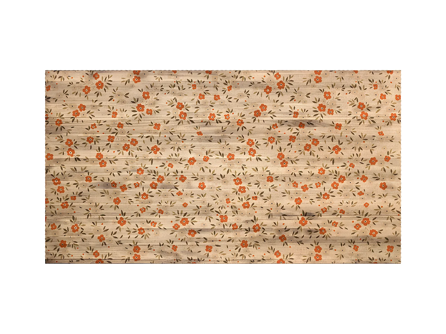 Tête de lit en bois de pin et raphia vieilli 90x80cm - OLIVIA - DECOWOOD