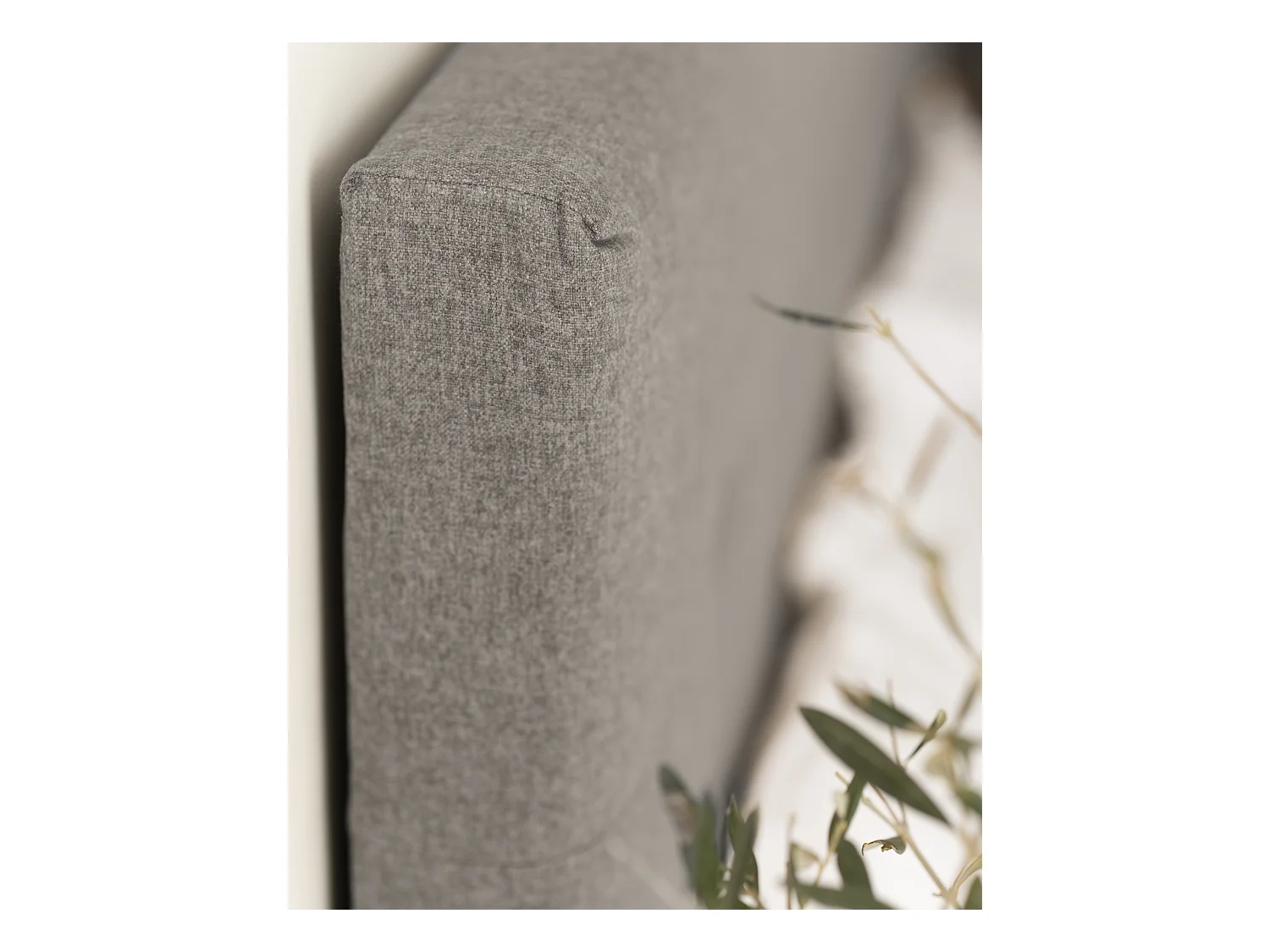 Tête de lit polyester capitonnée grise 200x80cm - ALAN - DECOWOOD