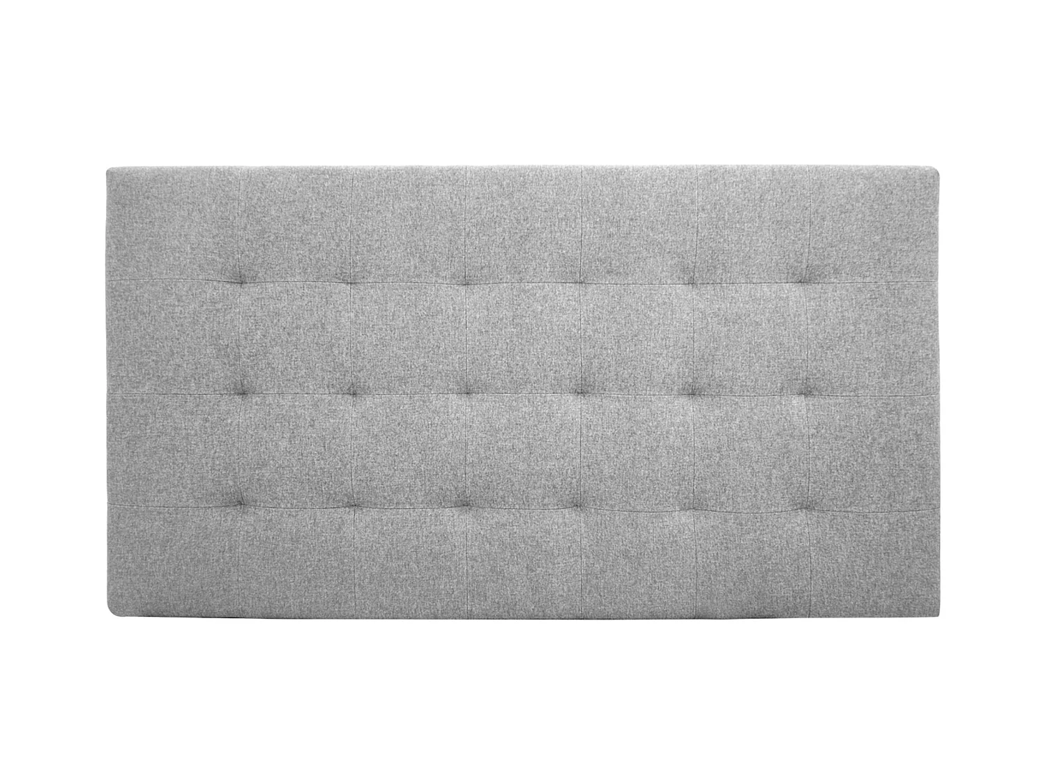 Cabecero de cama tapizado de poliester con pliegues en color gris de 200x80cm - ALAN - DECOWOOD