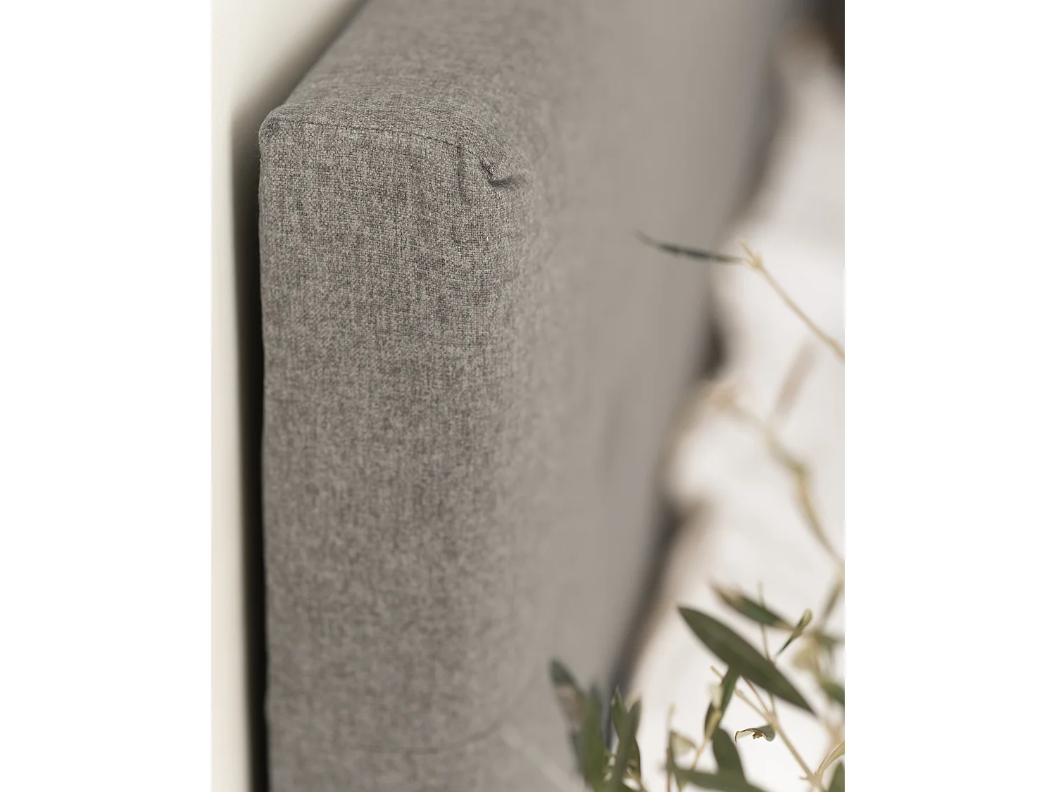 Tête de lit polyester capitonnée grise 200x80cm - ALAN - DECOWOOD