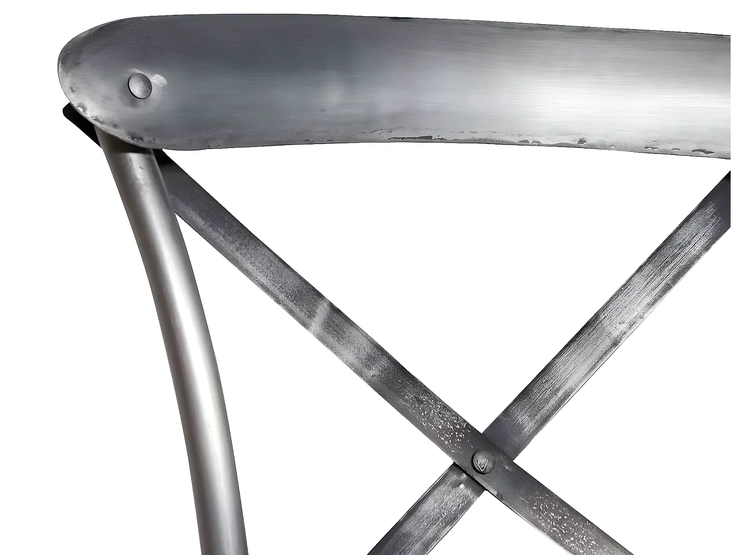 Conjunto de 2 sillas industriales de madera de mango y metal gris envejecido