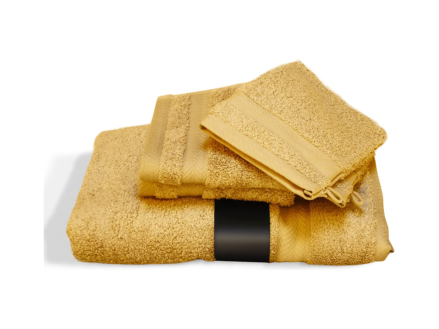 Parure de bain 5 pièces ROYAL CRESENT Jaune Quartz 650 g/m2