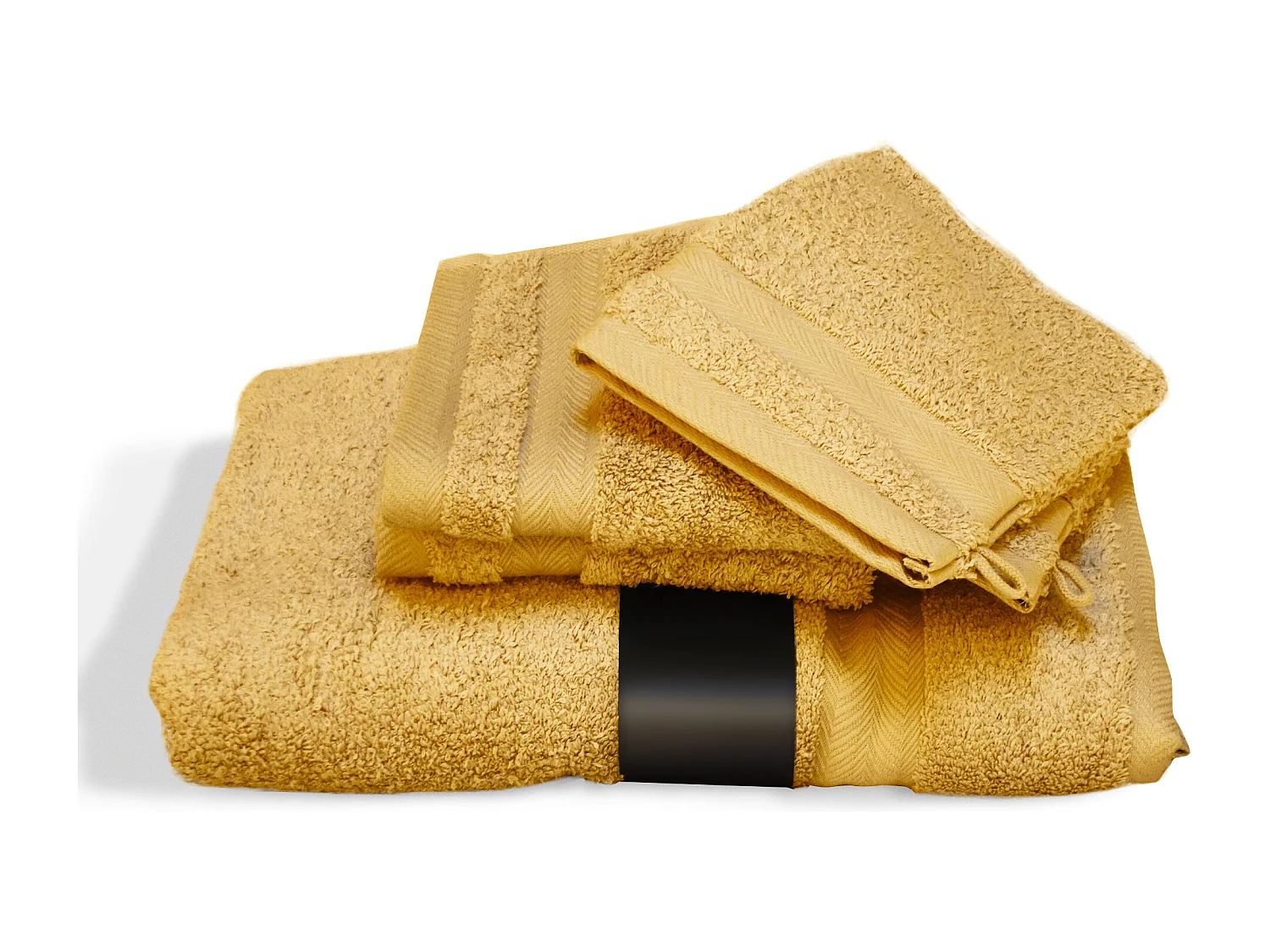 Parure de bain 5 pièces ROYAL CRESENT Jaune Quartz 650 g/m2