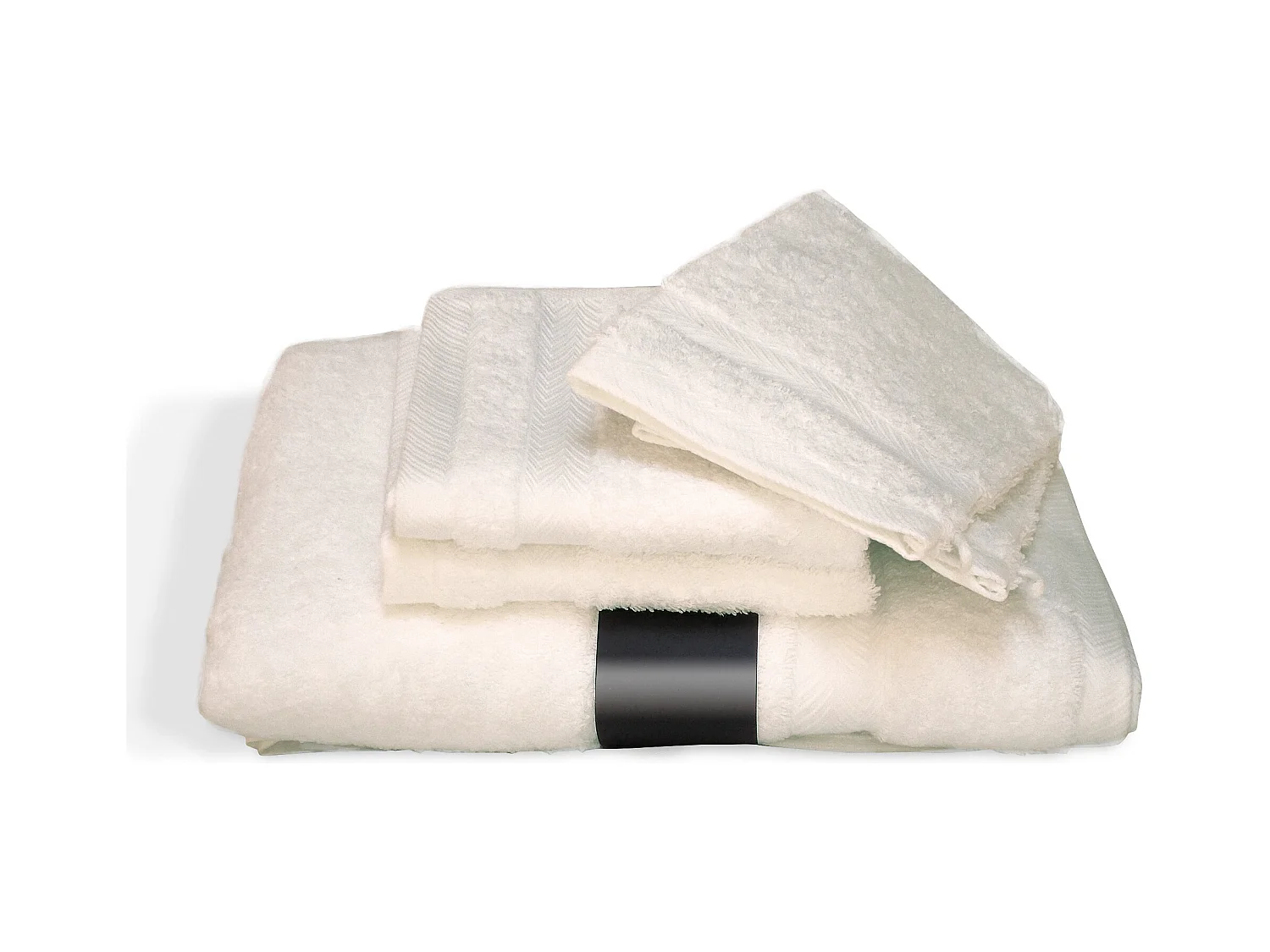 Parure de bain 5 pièces ROYAL CRESENT Blanc Crème 650 g/m2