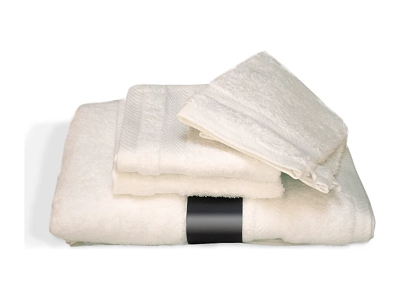 Parure de bain 5 pièces ROYAL CRESENT Blanc Crème 650 g/m2