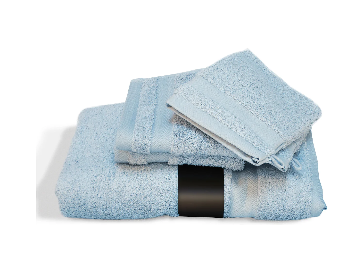 Parure de bain 5 pièces ROYAL CRESENT Bleu Pâle 650 g/m2