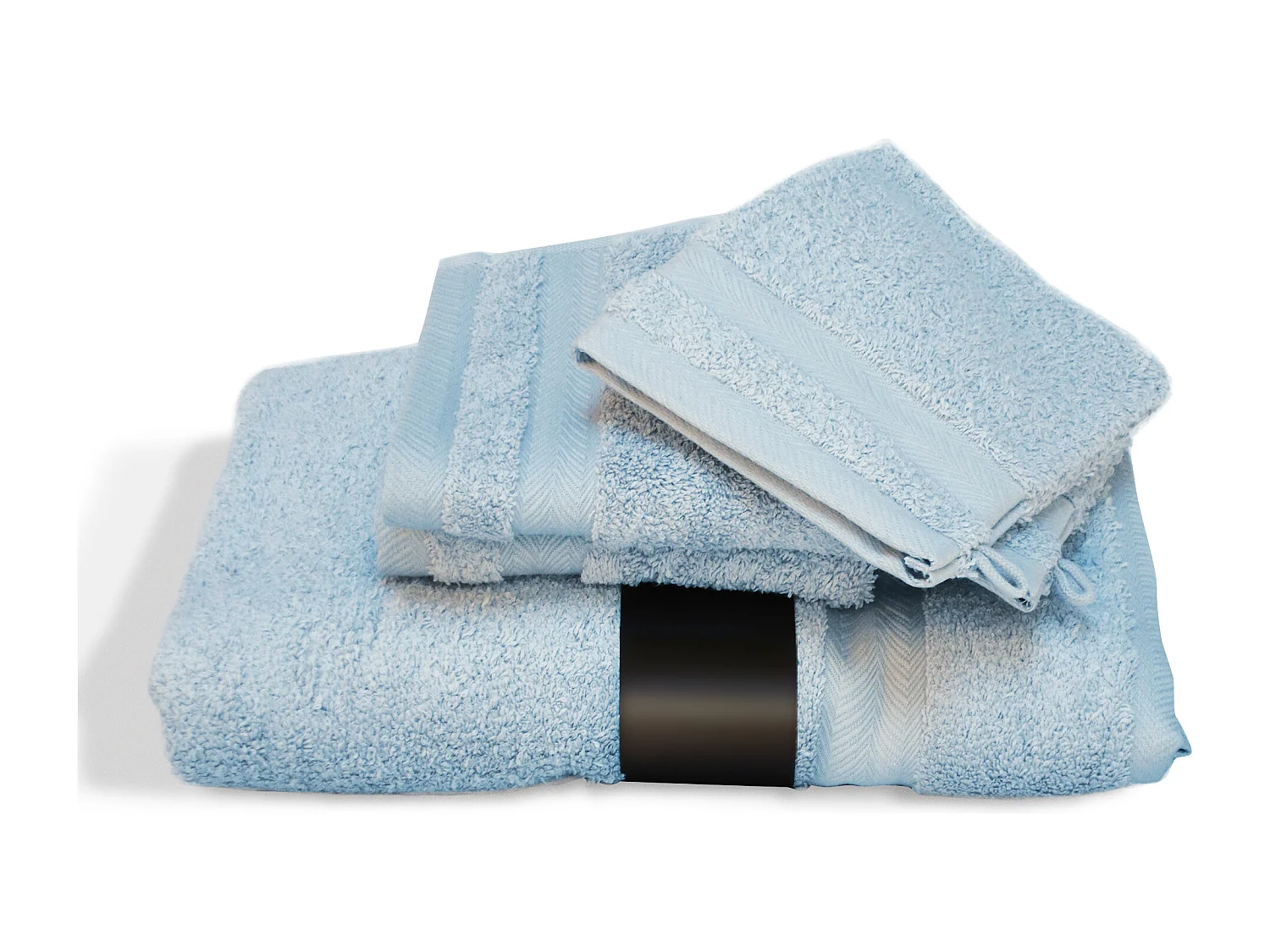 Parure de bain 5 pièces ROYAL CRESENT Bleu Pâle 650 g/m2