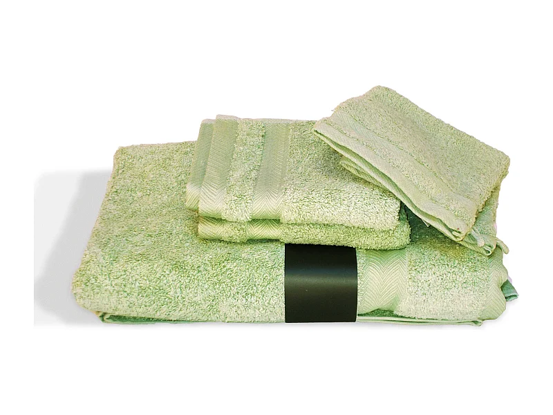 Parure de bain 5 pièces ROYAL CRESENT Vert Pastel 650 g/m2