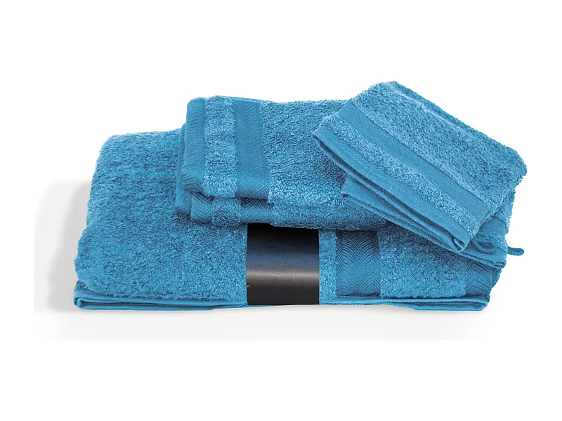 Parure de bain 5 pièces ROYAL CRESENT Bleu Ciel 650 g/m2