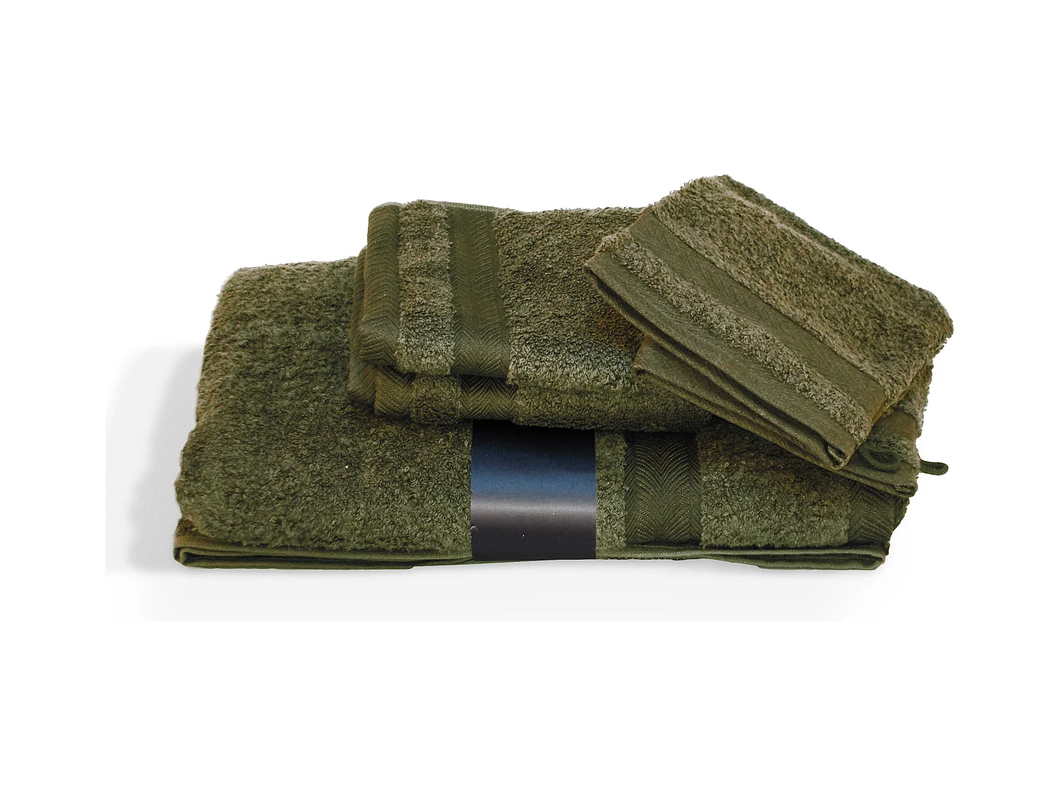 Parure de bain 5 pièces ROYAL CRESENT Vert Bouteille 650 g/m2