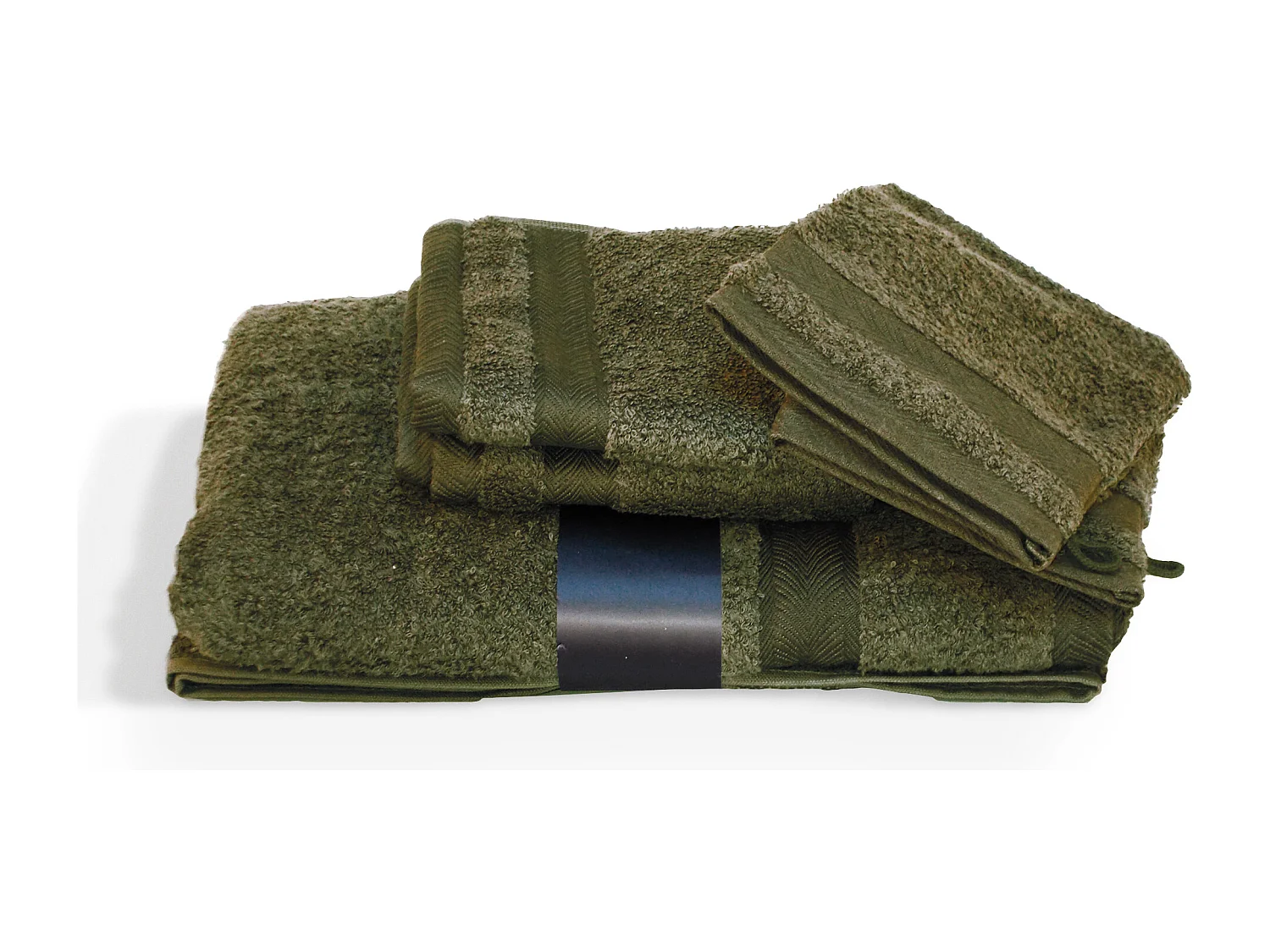 Parure de bain 5 pièces ROYAL CRESENT Vert Bouteille 650 g/m2