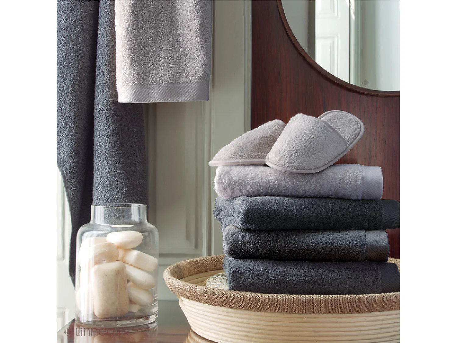 Drap de douche 70x140 cm coton peigné ALBA argent