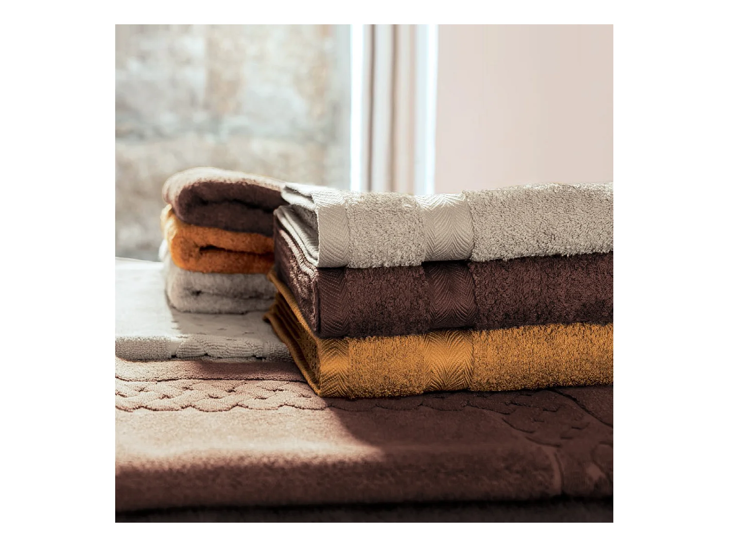 Drap de bain 100x150 cm ROYAL CRESENT taupe 650 g/m2