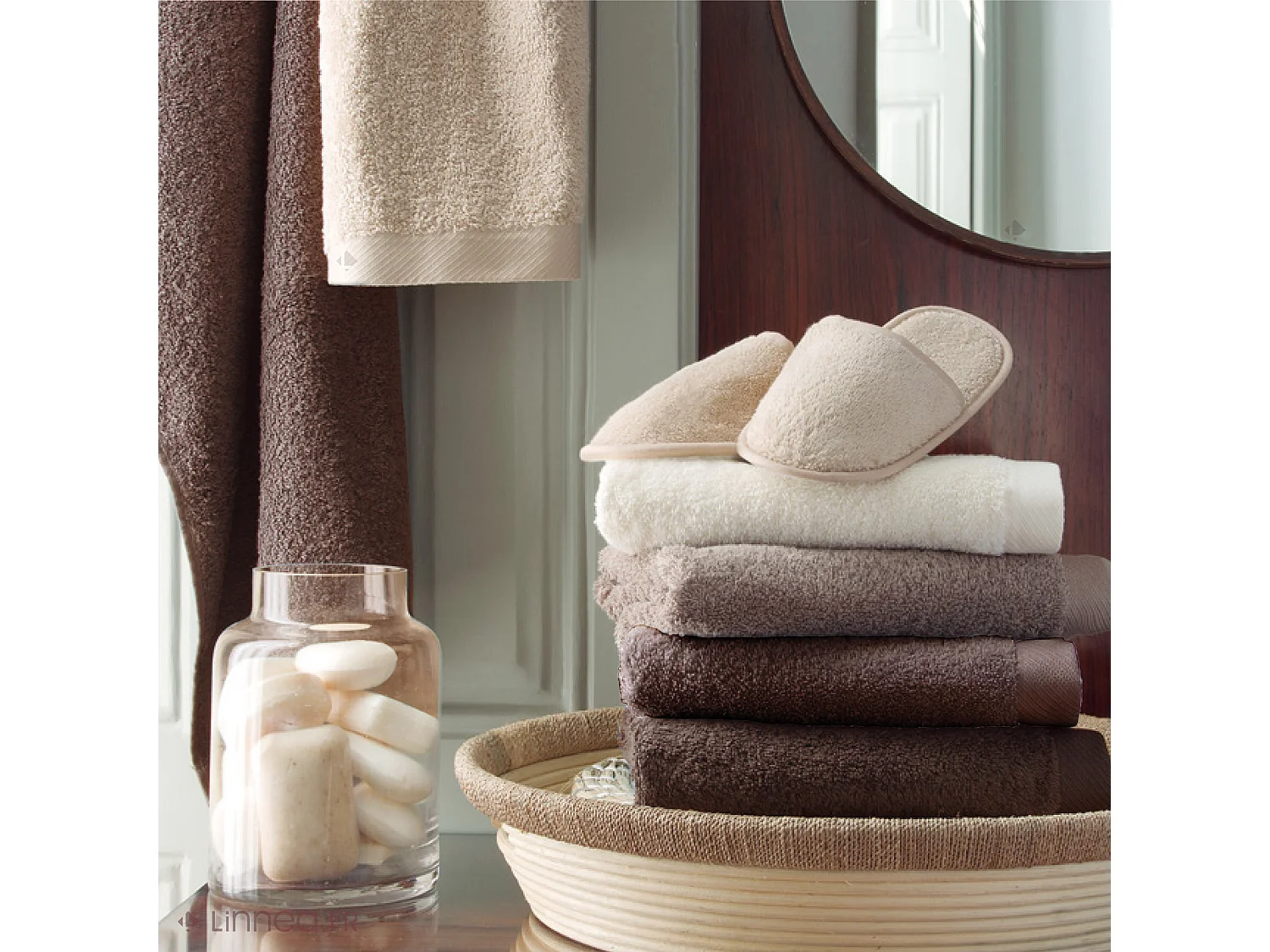 Drap de douche 70x140 cm coton peigné ALBA chocolat