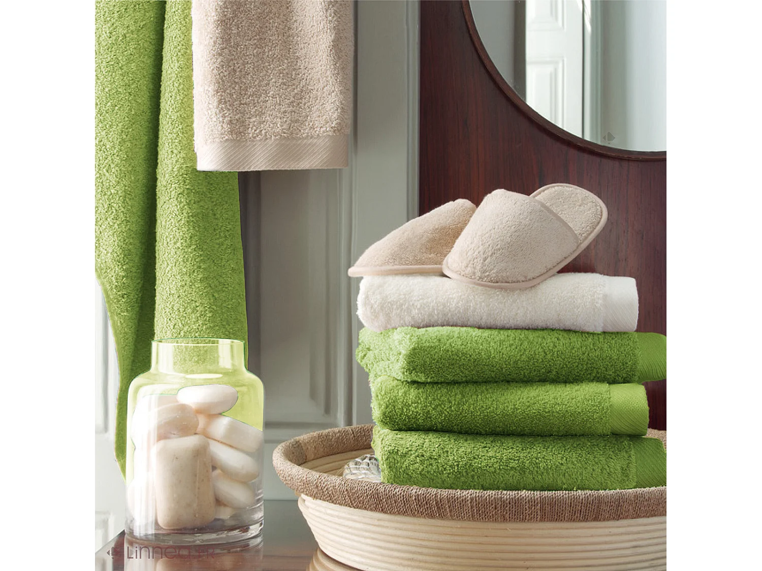 Drap de douche 70x140 cm coton peigné ALBA vert pomme