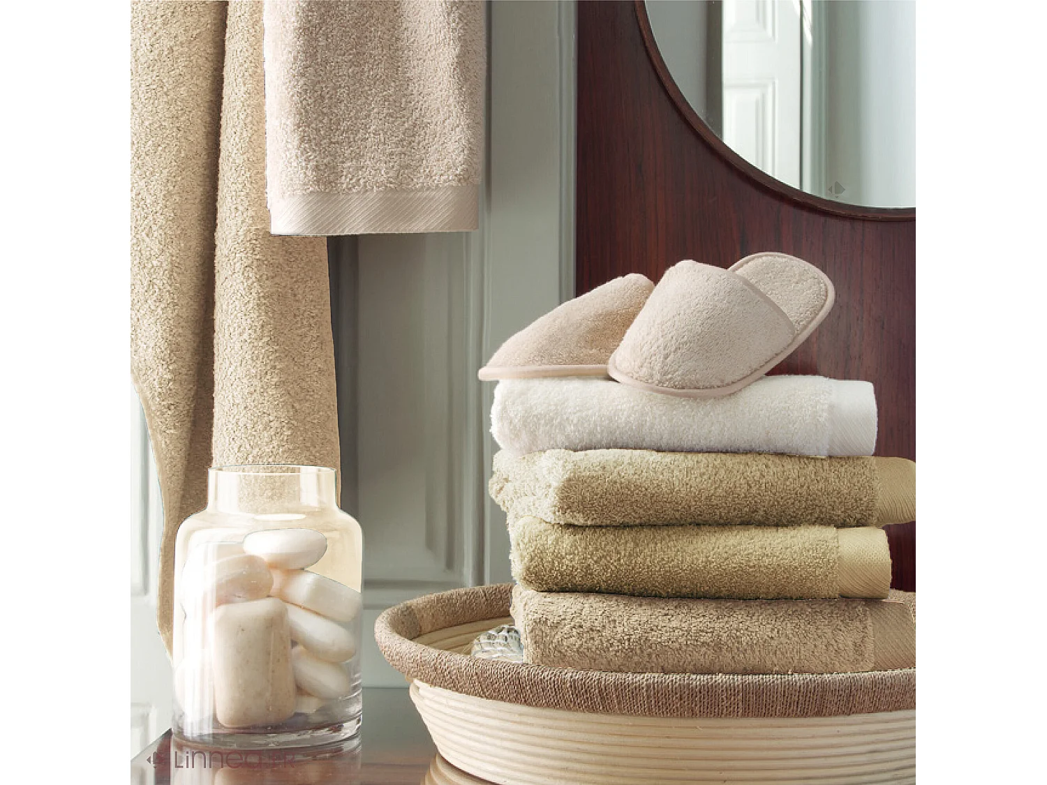 Drap de douche 70x140 cm coton peigné ALBA beige