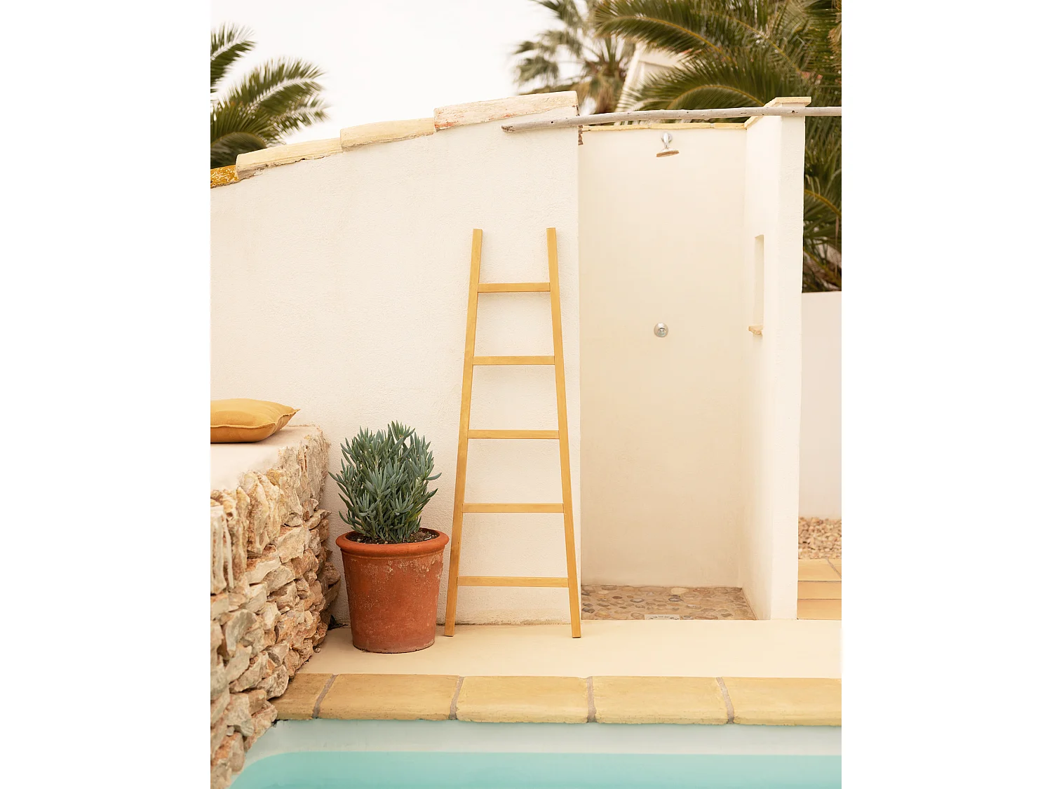 Scala decorativa in legno massello in tono oliva 50x150cm - HERM - DECOWOOD