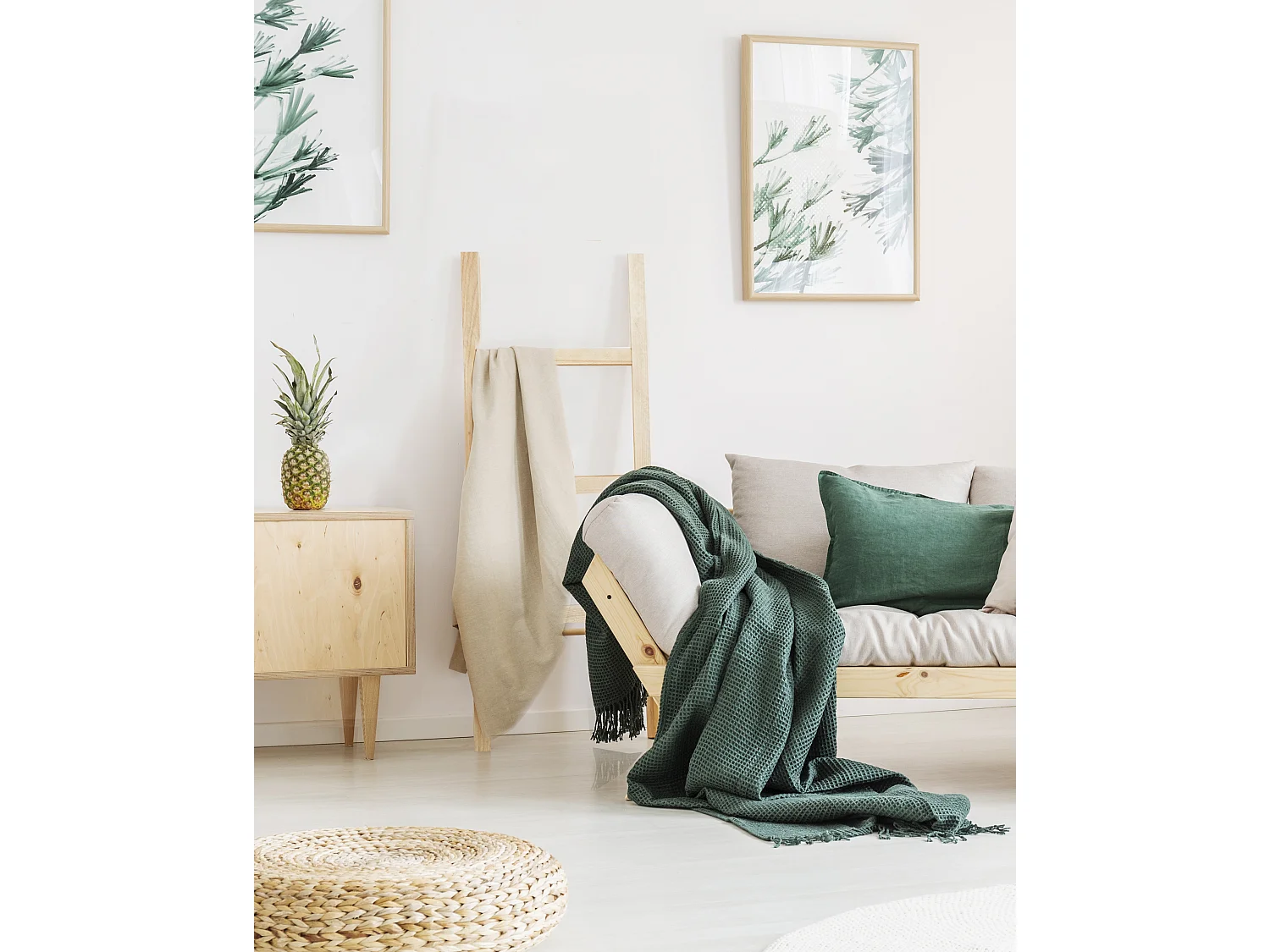 Échelle en bois de pin couleur naturelle 41x118cm - STAIRS - DECOWOOD