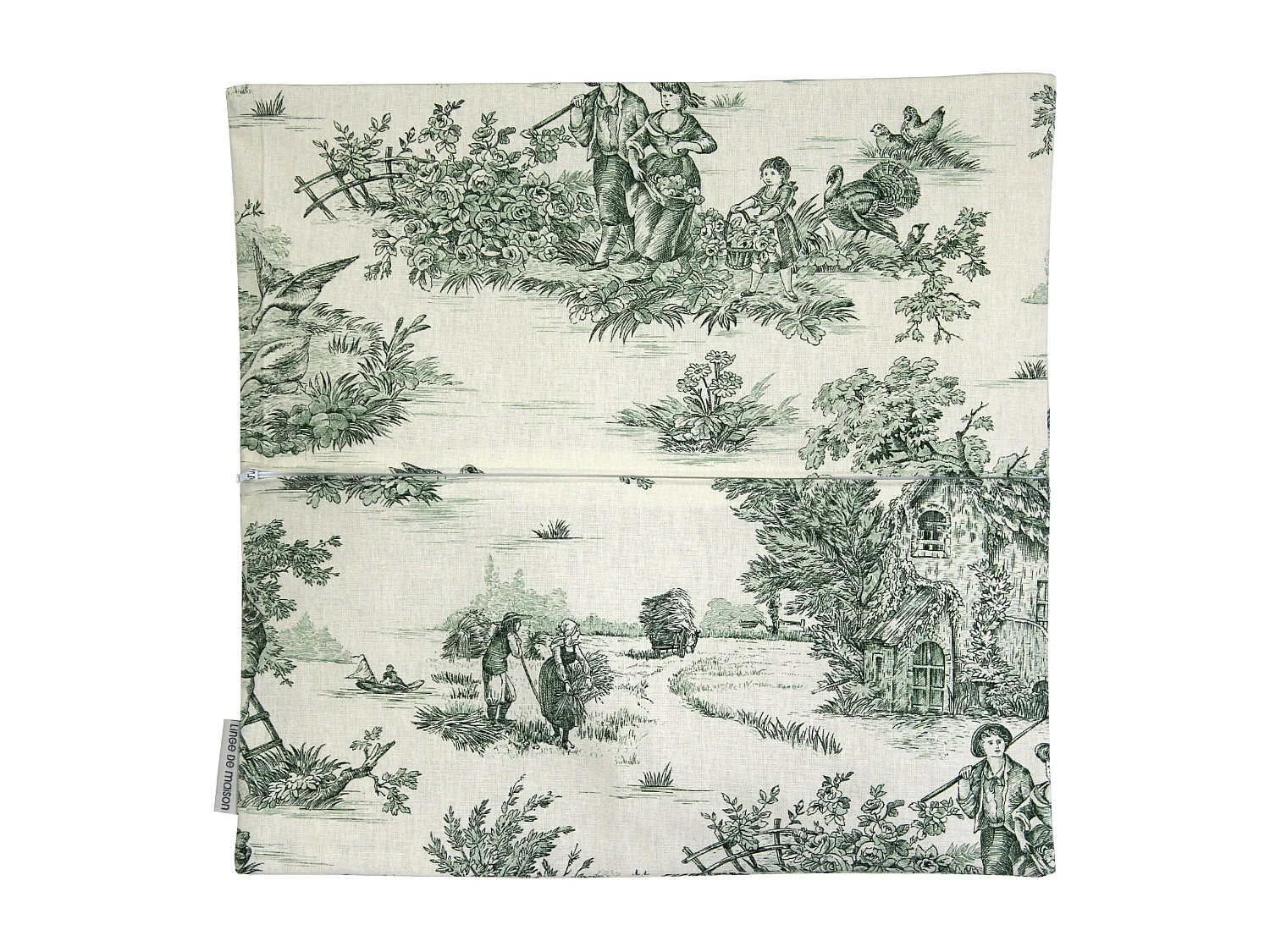 Housse de coussin 45x45 cm CAMINO Pays fermier en couleur coton