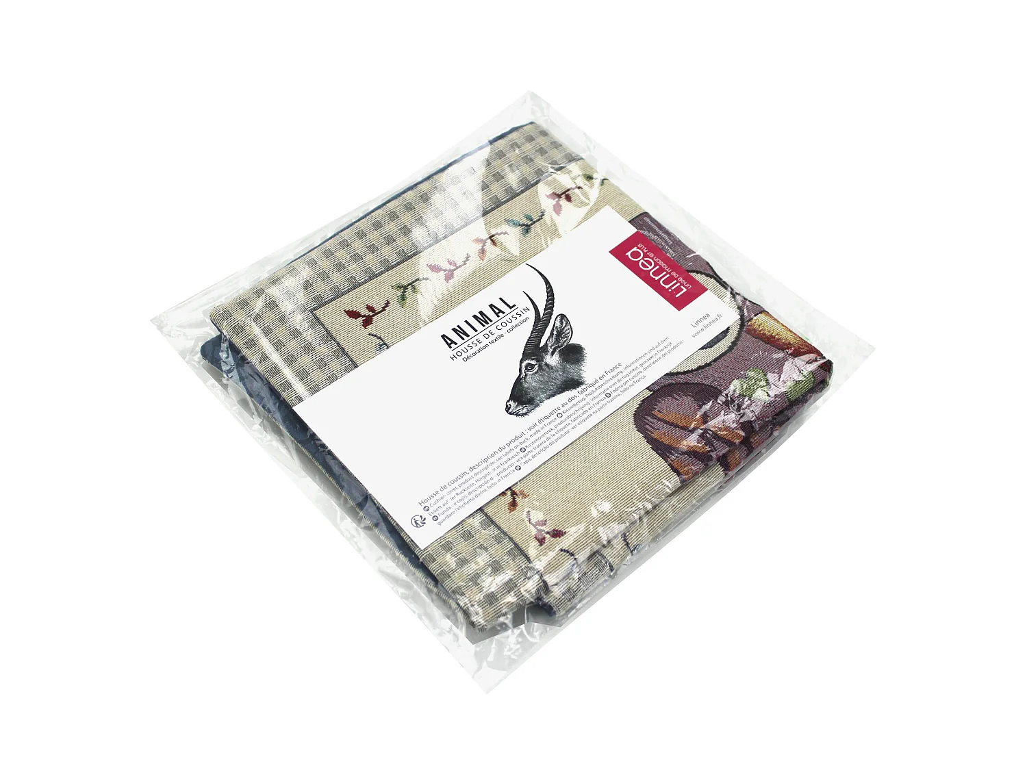 Housse de coussin 45x45 cm TONARA Chouette amoureuse polycoton acrylique