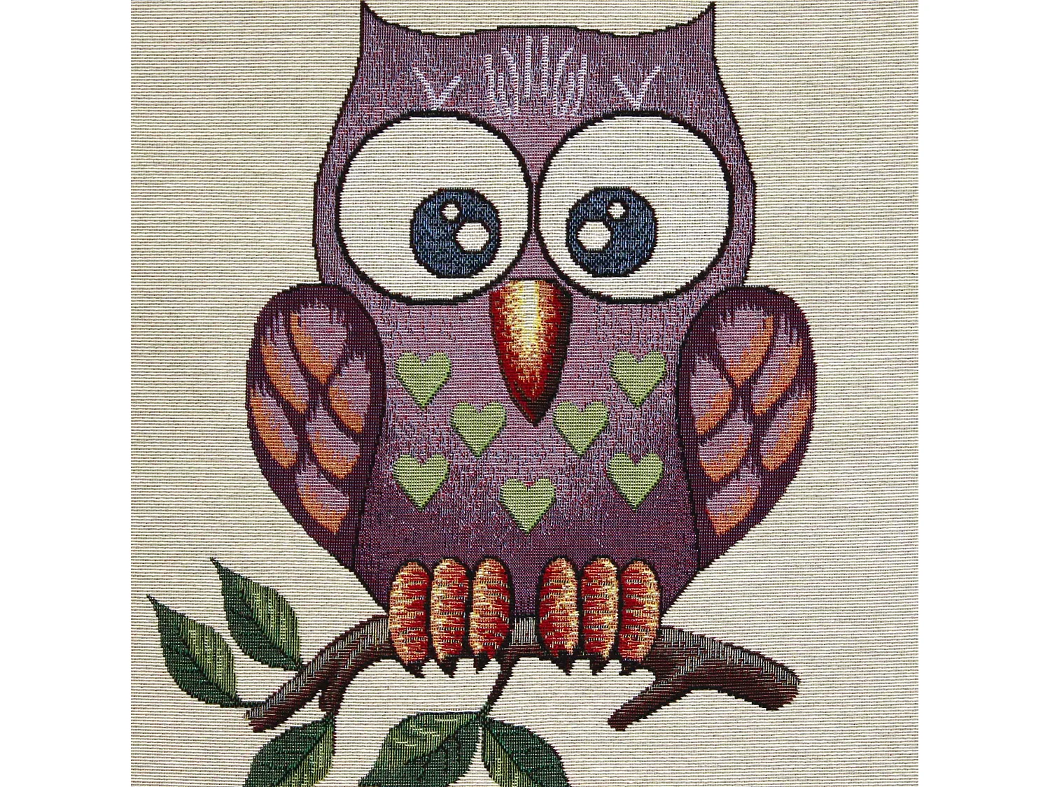Housse de coussin 45x45 cm TONARA Chouette amoureuse polycoton acrylique