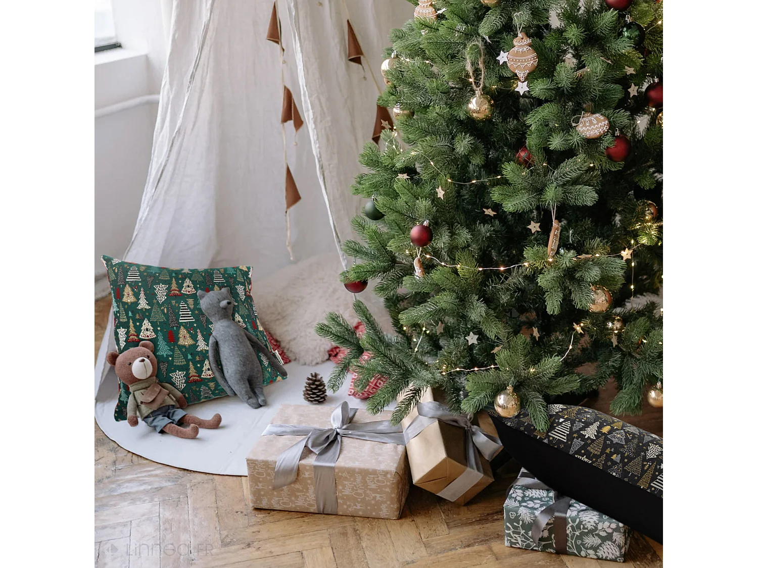 Housse de coussin 20x20 cm CELEBRATION Vert Epicea