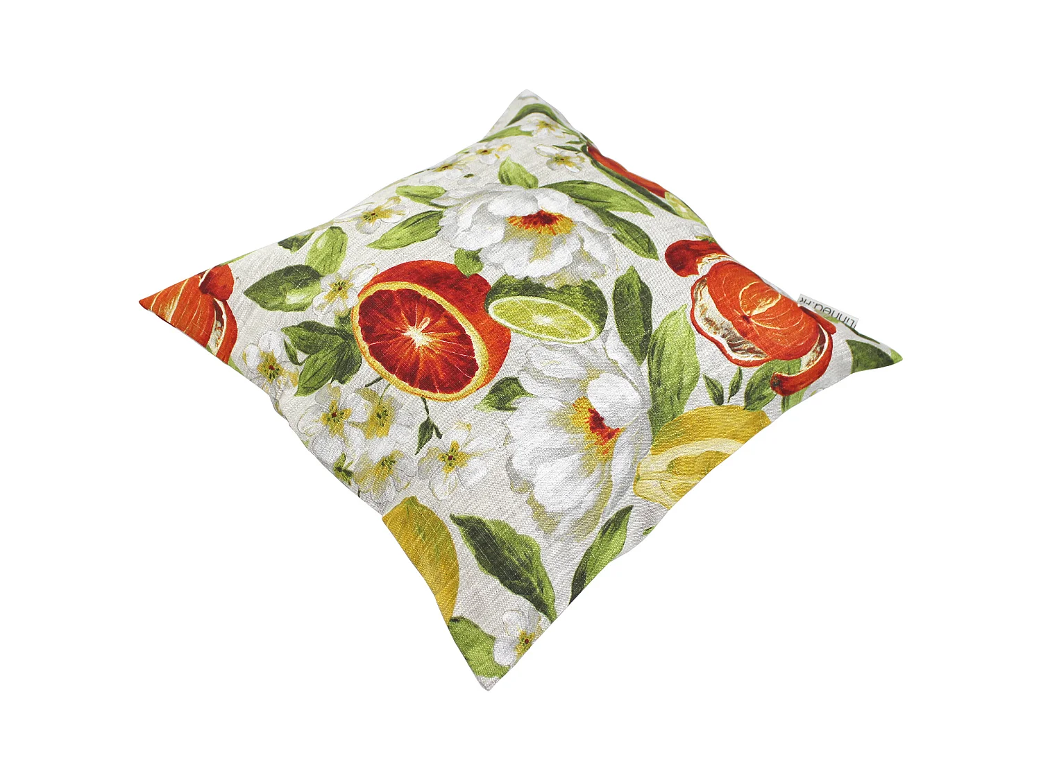 Housse de coussin 45x45 cm GALLINA Agrumes 100% Lin