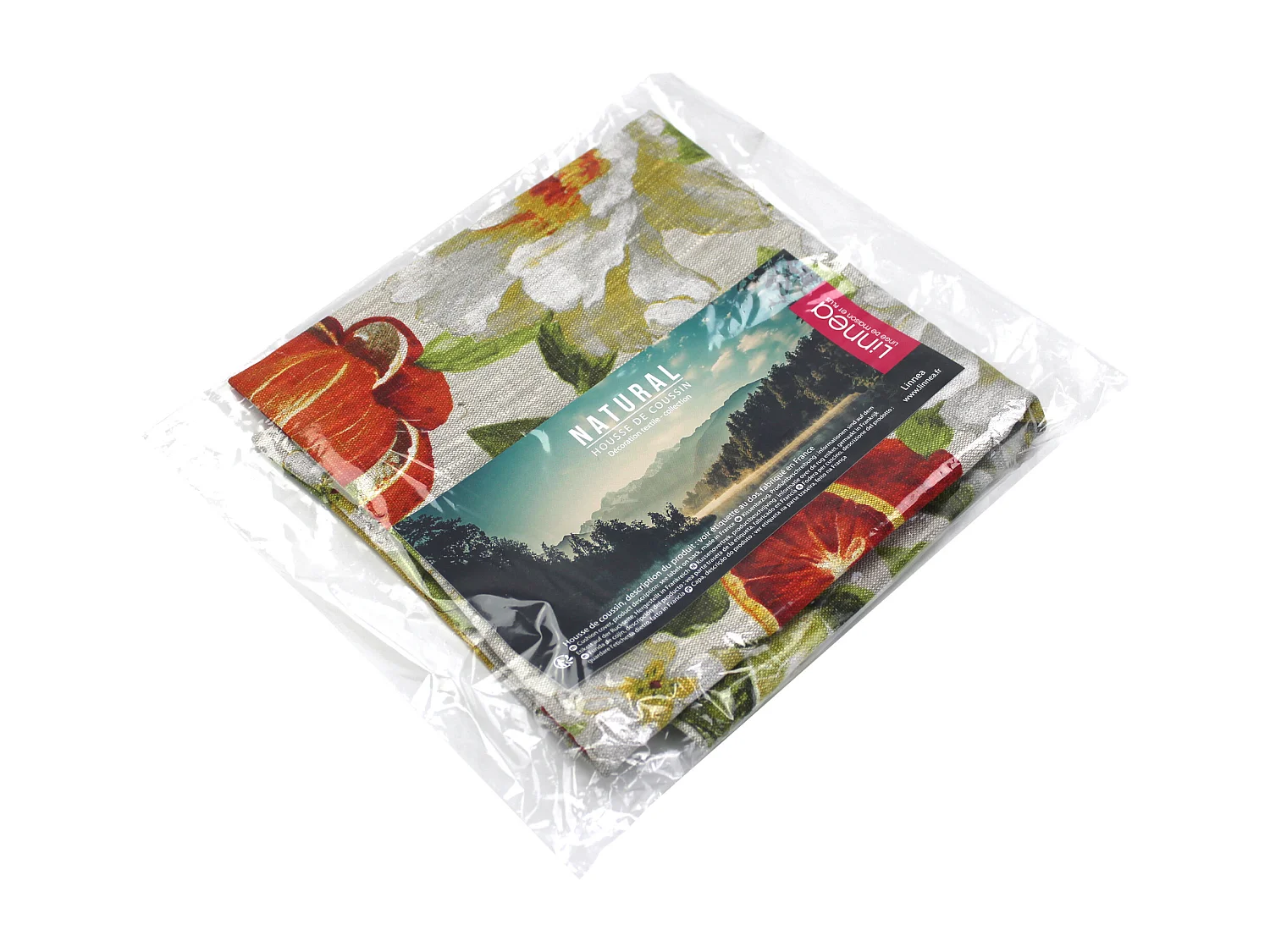 Housse de coussin 45x45 cm GALLINA Agrumes 100% Lin