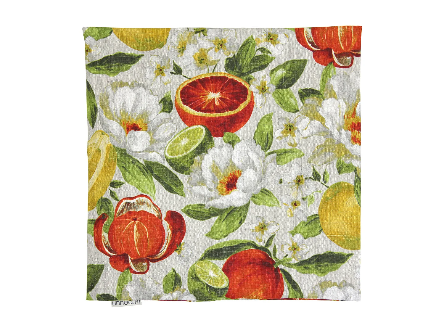 Housse de coussin 45x45 cm GALLINA Agrumes 100% Lin