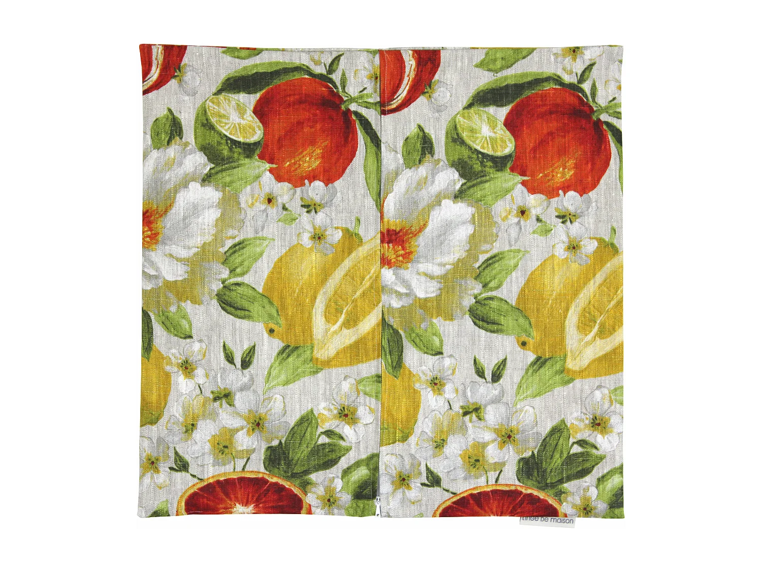 Housse de coussin 45x45 cm GALLINA Agrumes 100% Lin